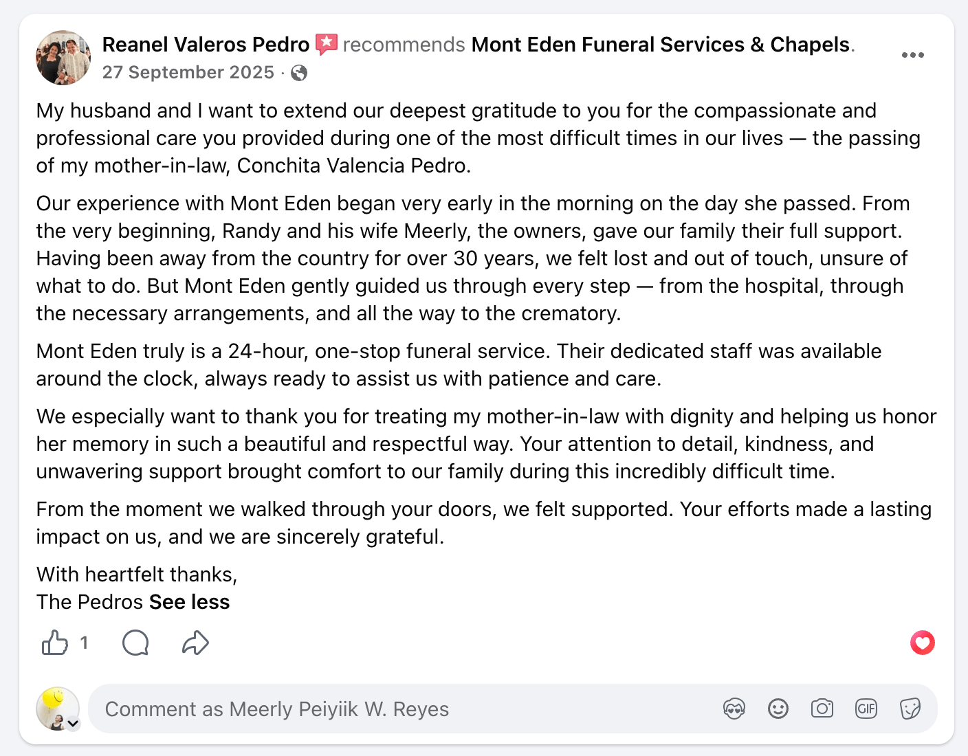 Facebook recommendation screenshot from Reanel Valeros Pedro
